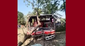 বিআরটিসি বাসের চাপায় বাবা-ছেলের মৃত্যু