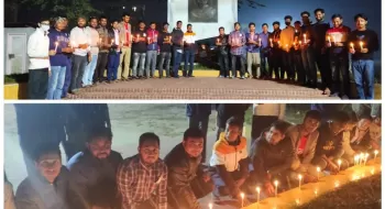 বেরোবিতে বিজয়ের ৫০ বছর পূর্তিতে বঙ্গবন্ধুর প্রতিকৃতিতে মোমবাতি প্রজ্বলন