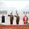 জাতীয় স্মৃতিসৌধে রাষ্ট্রপতি ও প্রধানমন্ত্রীর শ্রদ্ধা