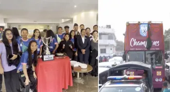 ছাদখোলা বাসে বাফুফের পথে সাফ চ্যাম্পিয়নরা