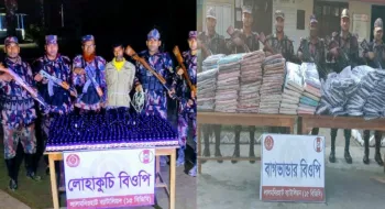 লালমনিরহাট সীমান্তে ৩৩ লক্ষ টাকার অবৈধ মাদক ও মালামাল আটক
