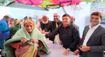 নীলফামারীতে ৪০০ দুঃস্থর মাঝে হাজী কল্যাণ সমিতির শীতবস্ত্র বিতরণ