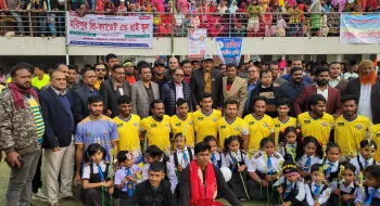 ঠাকুরগাঁওয়ের হরিপুরে মির্জা রুহুল আমিন গোল্ডকাপ ফুটবল টুর্নামেন্ট উদ্বোধন