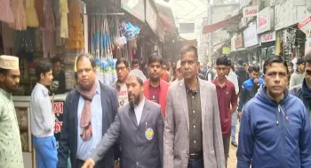 সৈয়দপুর শহরের যানজট নিরসনে ফুটপাত দখলমুক্ত অভিযান