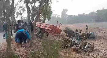 ফুলবাড়ীতে সড়ক দুর্ঘটনায় নিহত ১। আহত ৩ জন।