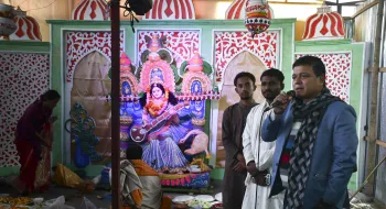 বেরোবিতে উৎসবমুখর পরিবেশে সরস্বতী পূজা অনুষ্ঠিত