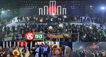 নতুন একুশের চেতনা ভালোবাসা-শ্রদ্ধায় মানুষের ঢলে নীলফামারীতে ভাষা শহীদদের স্মরণ