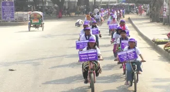 আন্তর্জাতিক নারী দিবসে নীলফামারীতে বাইসাইকেল র‌্যালী