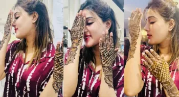 মেহেদি রাঙা হাতে মাহির ঈদ শুভেচ্ছা