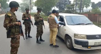 পঞ্চগড়ে সড়কে শৃঙ্খলা ফেরাতে যৌথবাহিনীর অভিযান, জরিমানা
