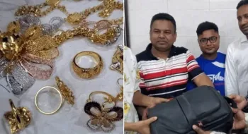বগুড়ায় ফেলে যাওয়া ১৮ ভরি স্বর্ণালংকার ফিরিয়ে দিলেন কলেজছাত্র