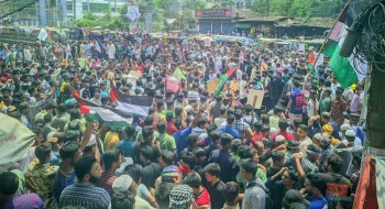 ফিলিস্তিনে বর্বরোচিত হামলার প্রতিবাদে  রংপুরে বিক্ষোভ মিছিল ও সমাবেশ