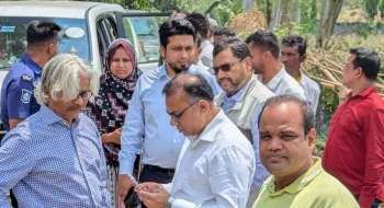 চীনের উপহারের হাসপাতাল নির্মাণের  লক্ষ্যে রংপুরে তিস্তা এলাকা পরিদর্শন