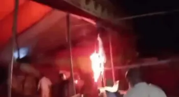 গাইবান্ধায় মেলার নামে জুয়া-অশ্লীল নাচ, প্যান্ডেল ভেঙে আগুন দিল জনতা