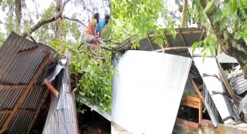 কালবৈশাখী ঝড়ে বিধ্বস্থ ঘরে চাপা পড়ে থাকা মা ও মেয়েকে এক ঘন্টা পর জীবন্ত উদ্ধার