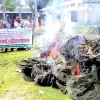 জলঢাকায় অবৈধ চায়না দুয়ারি জাল ধ্বংসে অভিযান