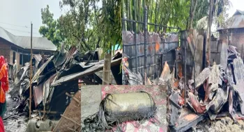 নীলফামারীতে গ্যাস সিলিন্ডার বিস্ফোরণে পুড়ল আট বসতঘর