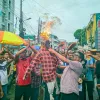 রংপুরে জাতীয় পার্টির বিক্ষোভ; কুশপুত্তলিকা দাহ