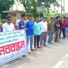 নীলফামারীর ডিবিএলএম বর্হিবিভাগ দালালমুক্ত করণের দাবীতে মানববন্ধন