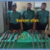 রংপুরে ১০টি একনলা বন্দুক ৩৬ রাউন্ড কার্টুজ ও গুলি উদ্ধার