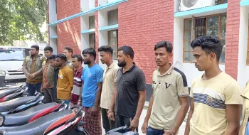 লালমনিরহাটে আন্তজেলা মোটরসাইকেল চোরচক্রের ৮ সদস্য গ্রেপ্তার