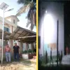 হরিপুরে বিদ্যুৎ চলে গেলেও সোলার স্টিট লাইটের আলোয় আলোকিত হলো চৌরঙ্গী বাজার