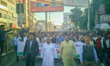 ওসমান হাদির উপর হামলার প্রতিবাদে রংপুরে বিএনপির বিক্ষোভ মিছিল